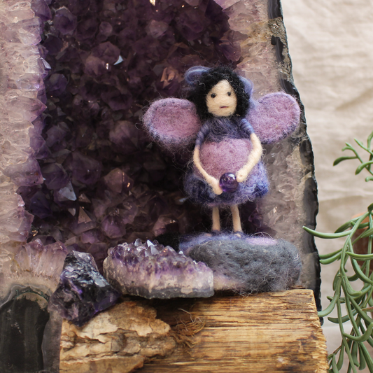 February Birthstone Amethyst Fairy Needle Felt Kit - The Makerss
