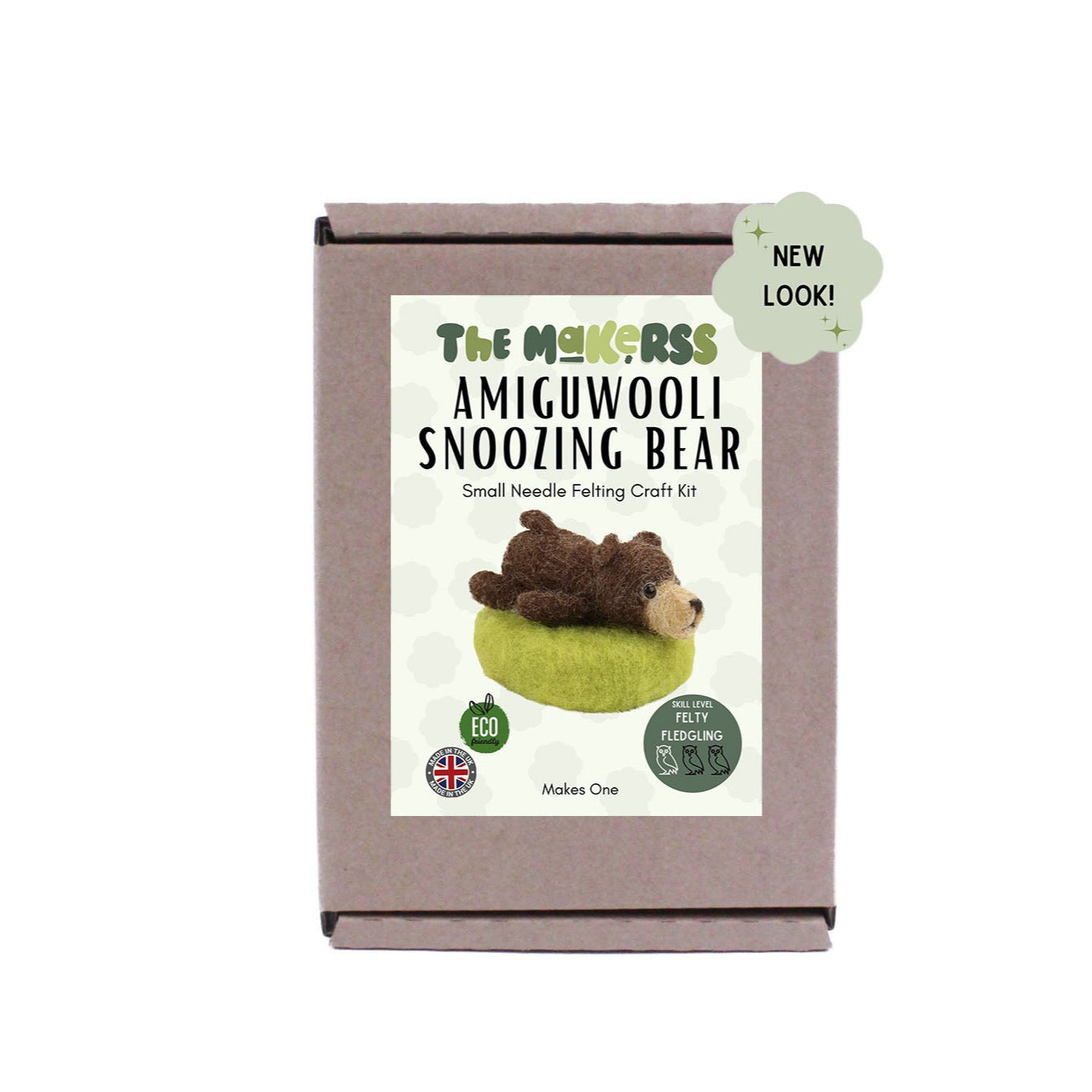 Snoozing Bear Amiguwoolli Mini Needle Felt Kit - The Makerss