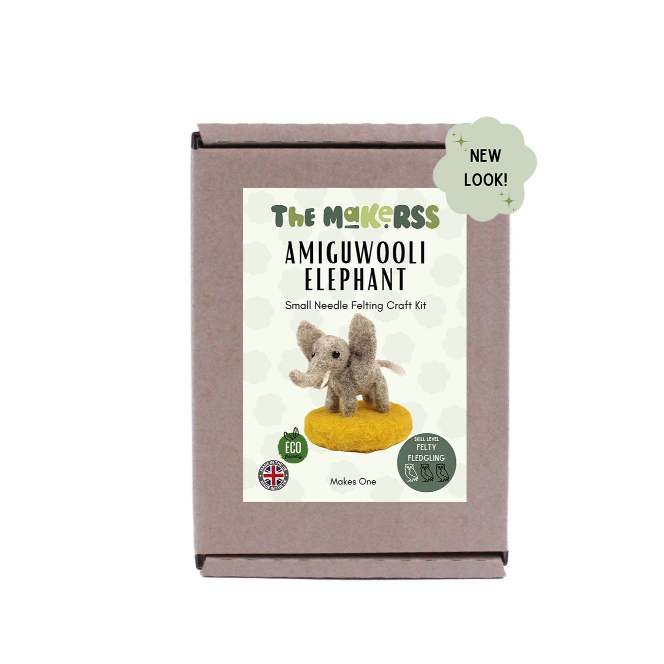 Elephant Amiguwoolli Mini Needle Felt Kit - The Makerss