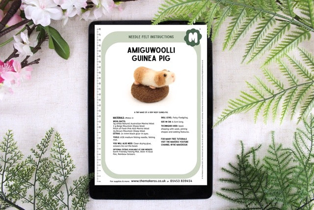 Guinea Pig Amiguwoolli Mini Needle Felt Kit - The Makerss