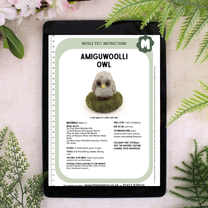 Owl Amiguwoolli Mini Needle Felt Kit - The Makerss