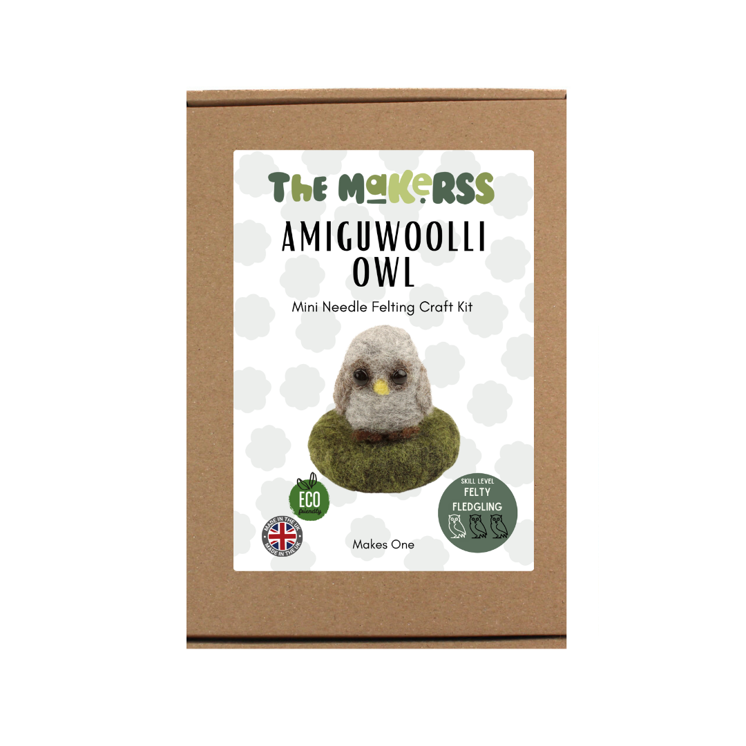 Owl Amiguwoolli Mini Needle Felt Kit - The Makerss