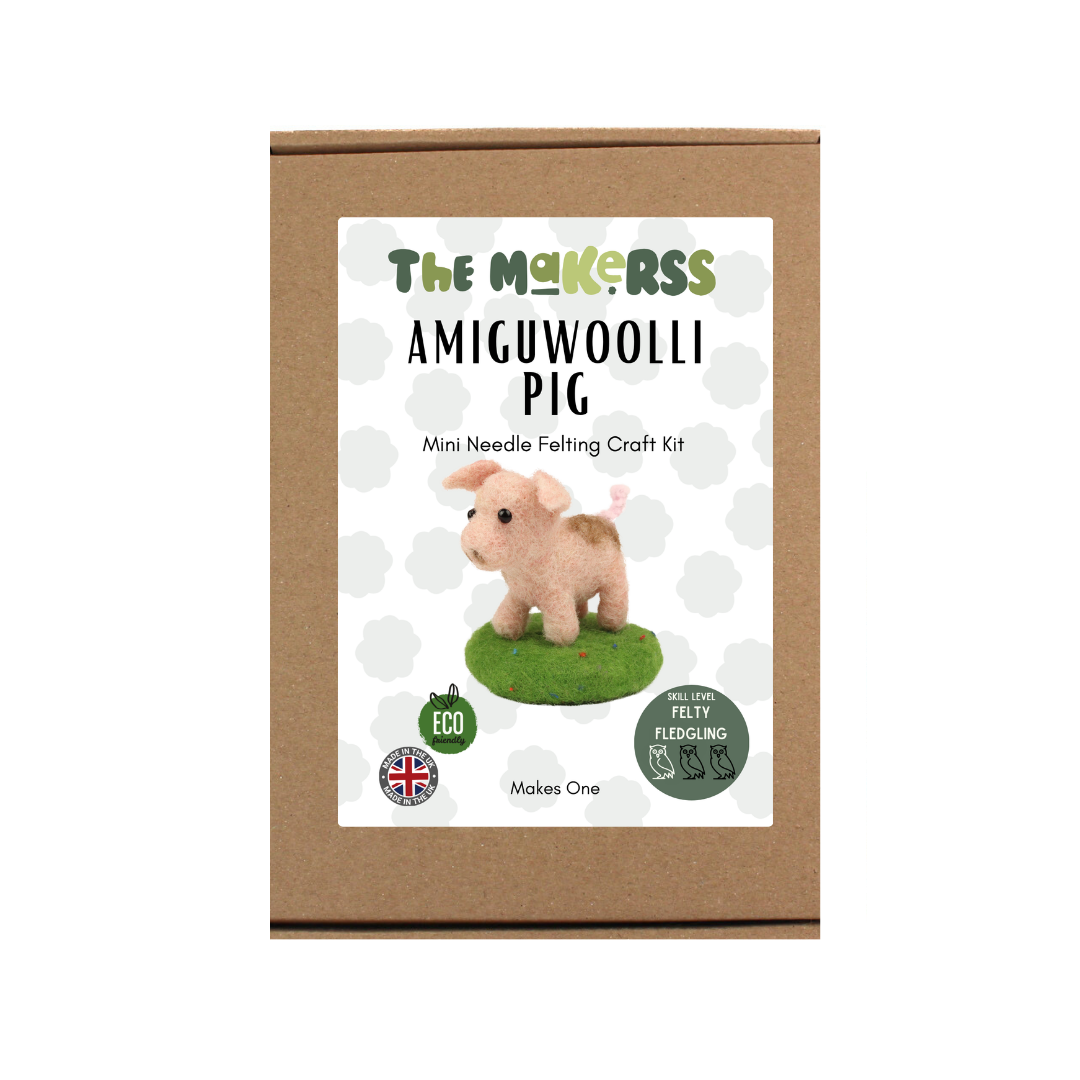 Pig Amiguwoolli Mini Needle Felt Kit - The Makerss