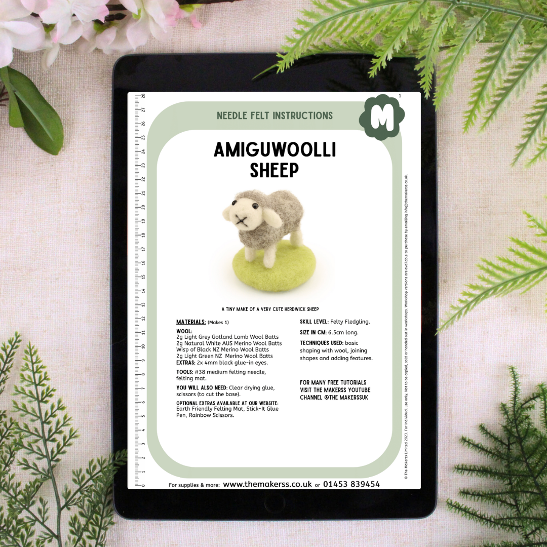 Sheep Amiguwoolli Mini Needle Felt Kit - The Makerss