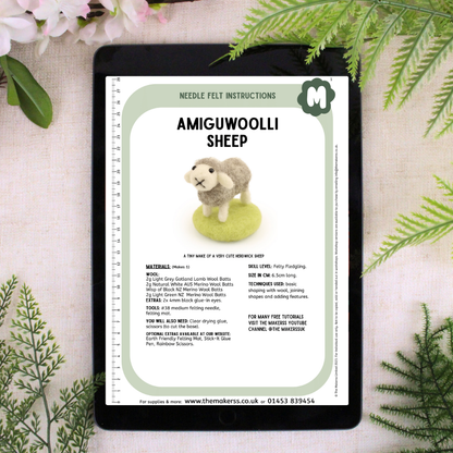 Sheep Amiguwoolli Mini Needle Felt Kit - The Makerss