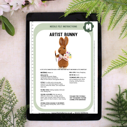 Artist Bunny Small Needle Felt Kit - The Makerss