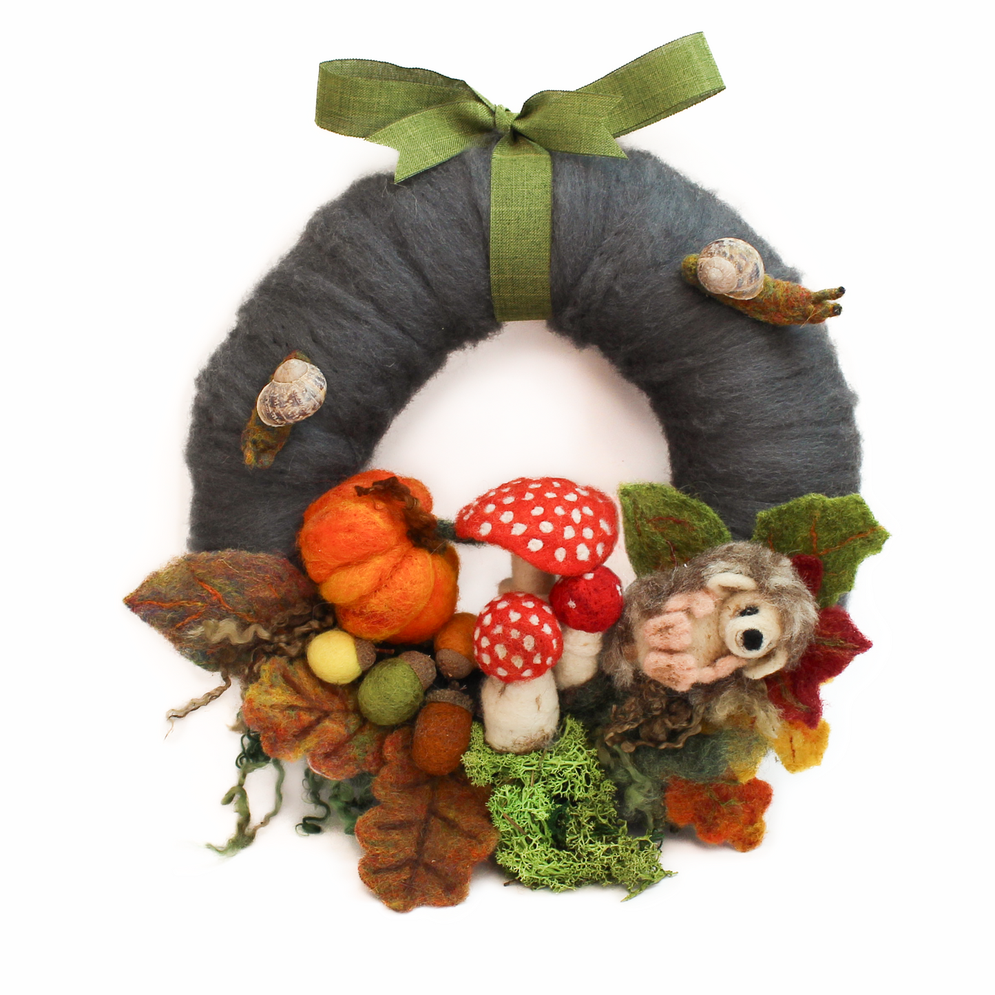 Needle Felting Zoom Retreat Autumn Wreath workshop - The Makerss