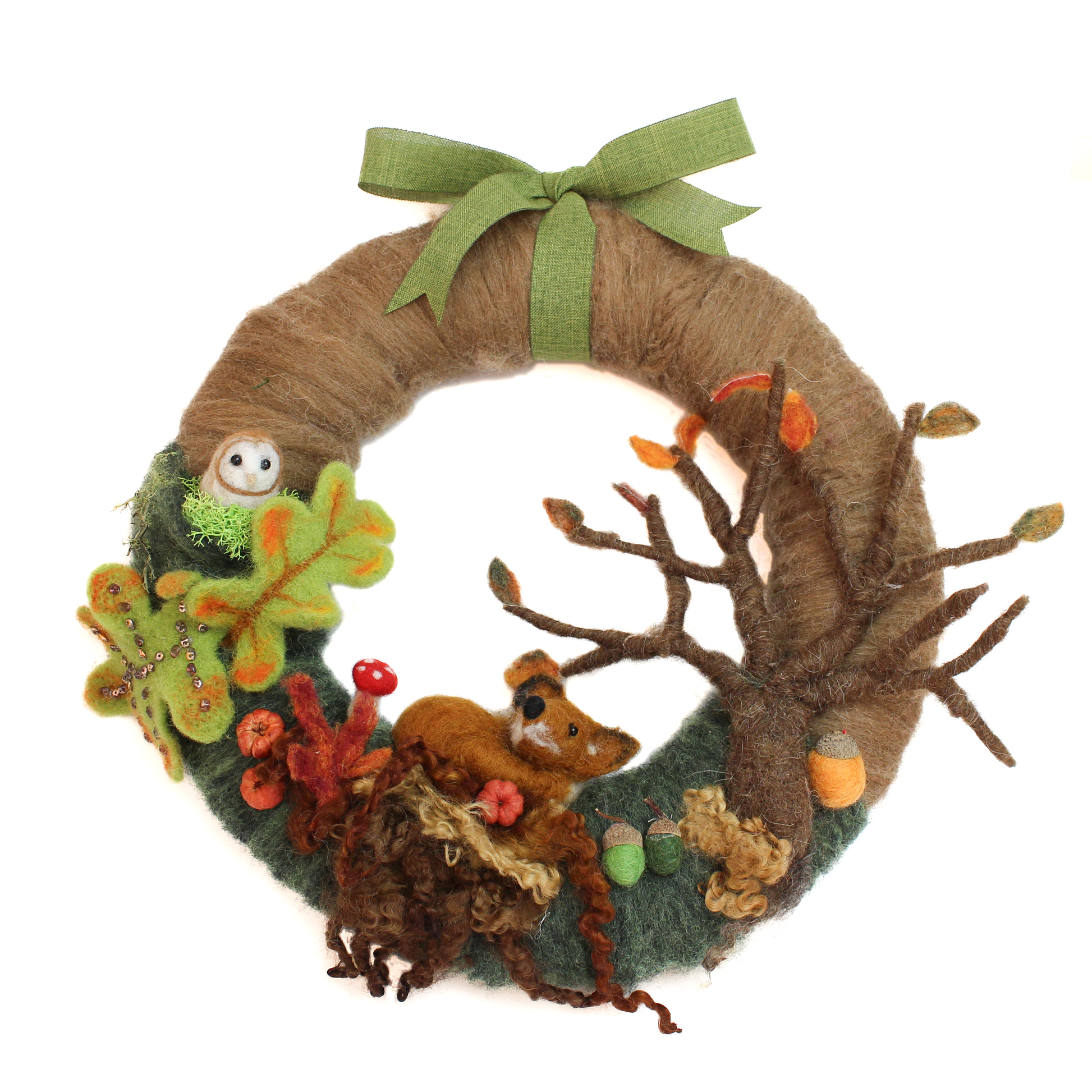 Needle Felting Zoom Retreat Autumn Wreath workshop - The Makerss