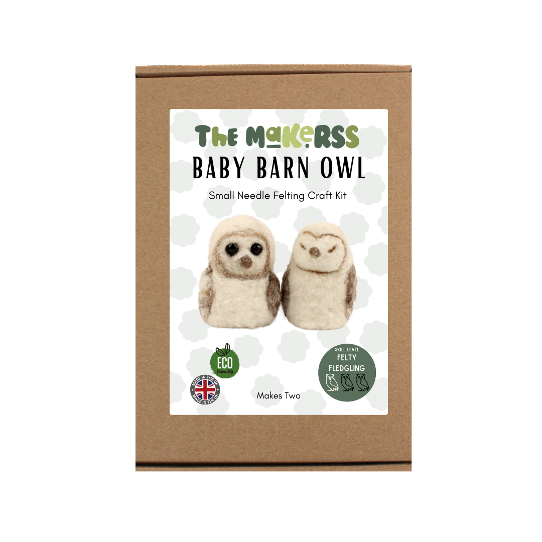 Baby Barn Owl Small Needle Felt Kit - The Makerss