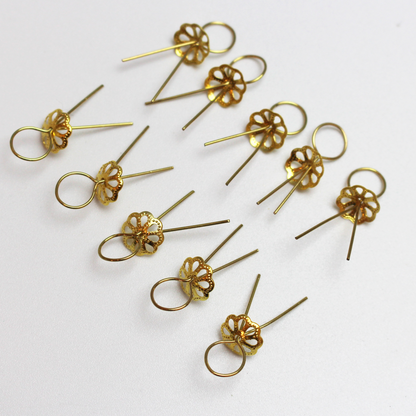 Gold coloured fittings /hangers for wool baubles - The Makerss