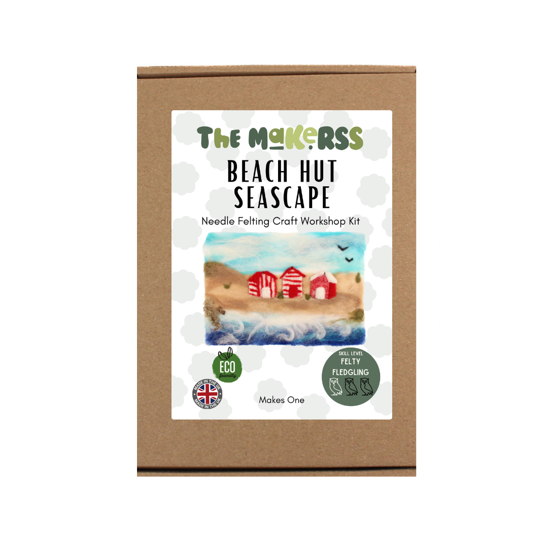 Beach Hut Seascape Needle Felt Kit - The Makerss