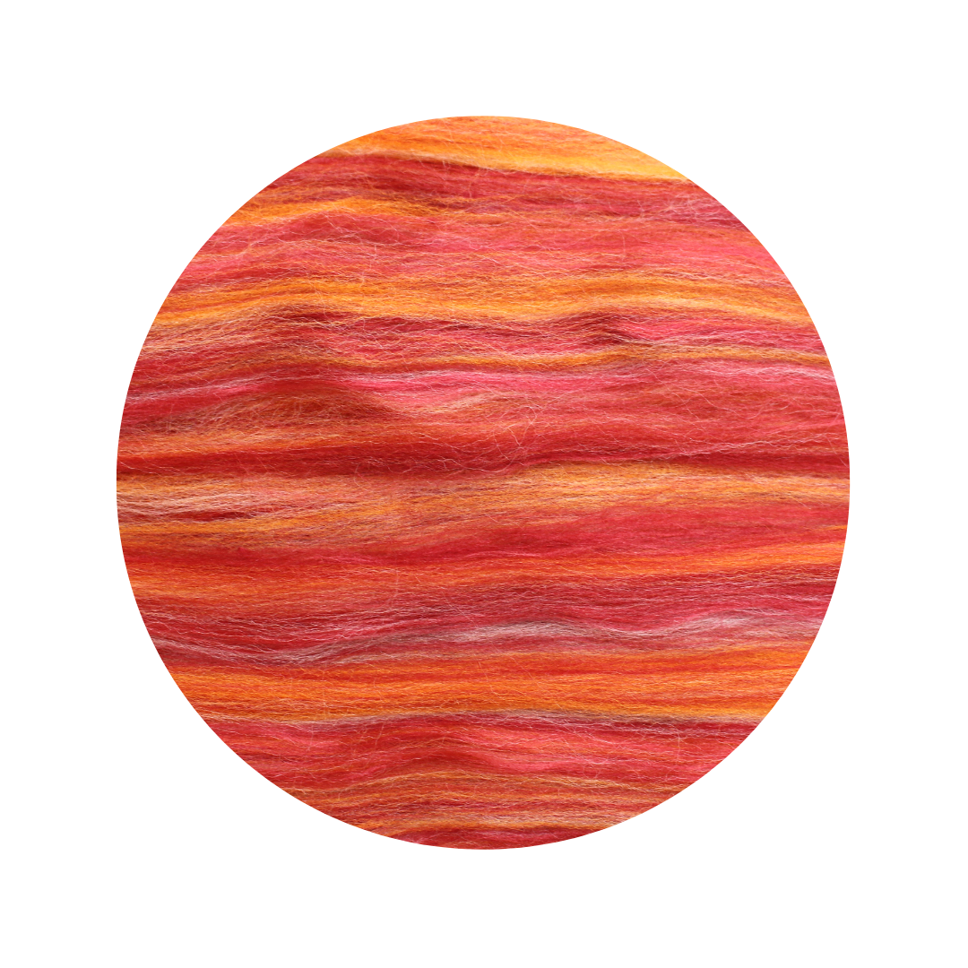 Blood Orange dyed Merino Bamboo Mix Wool Tops - The Makerss