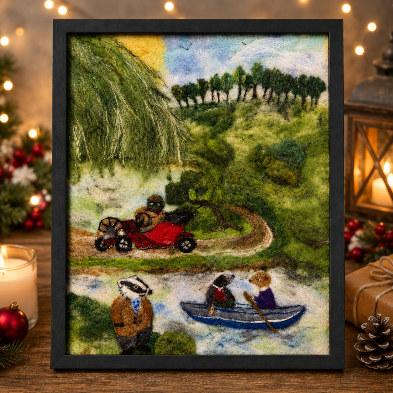 Advent Project By the Riverside - A3 needle felted landscape - The Makerss