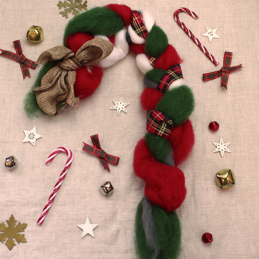 Christmas Wool and Fabric Plait - The Makerss