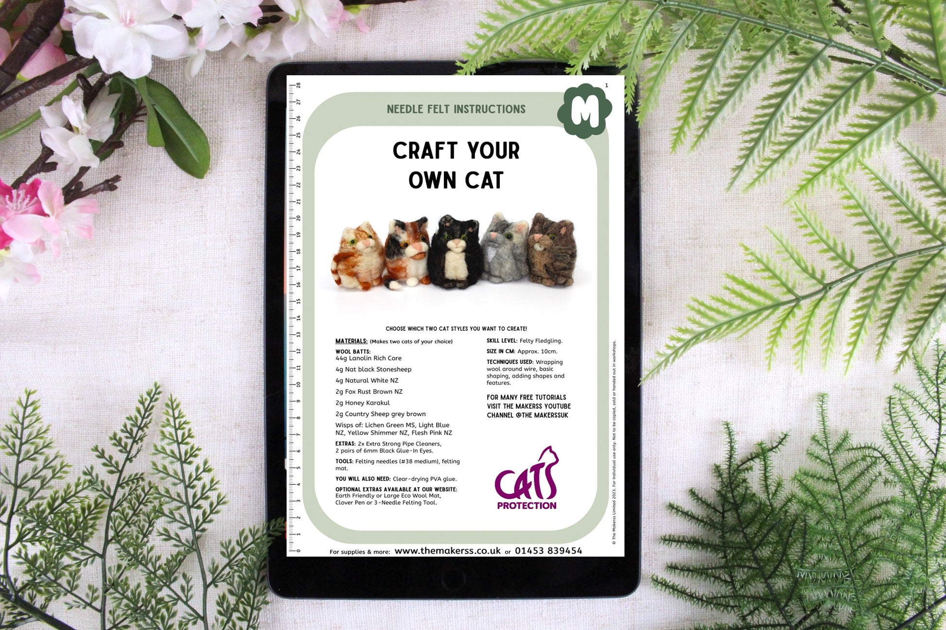 Craft Your Own Cat Needle Felt Kit - The Makerss