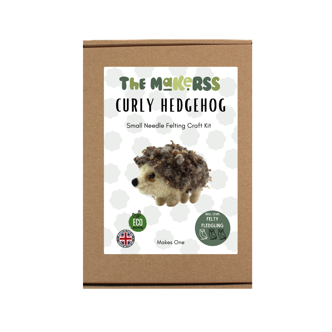 Curly Hedgehog Small Needle Felt Kit - The Makerss