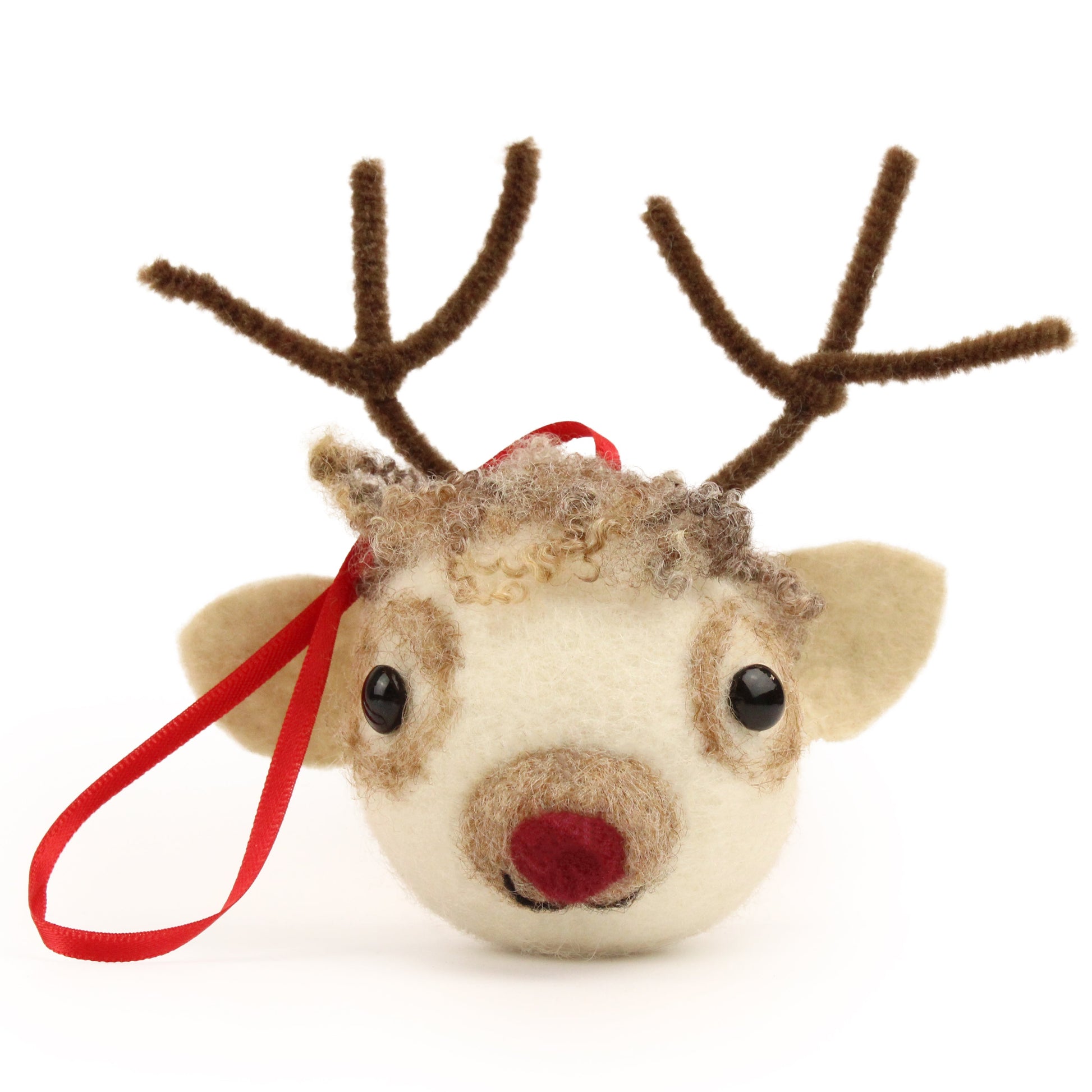 Curly Reindeer Bauble Small Needle Felt Kit - The Makerss