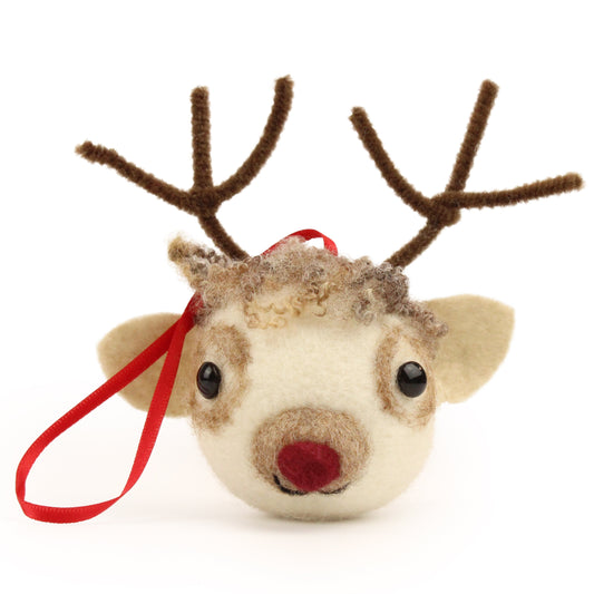 Curly Reindeer Bauble Small Needle Felt Kit - The Makerss