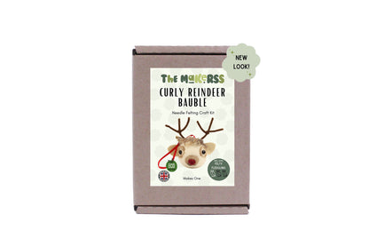 Curly Reindeer Bauble Small Needle Felt Kit - The Makerss