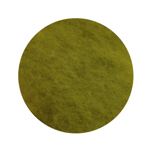Dark Lichen Green Carded Wool  - various weights
