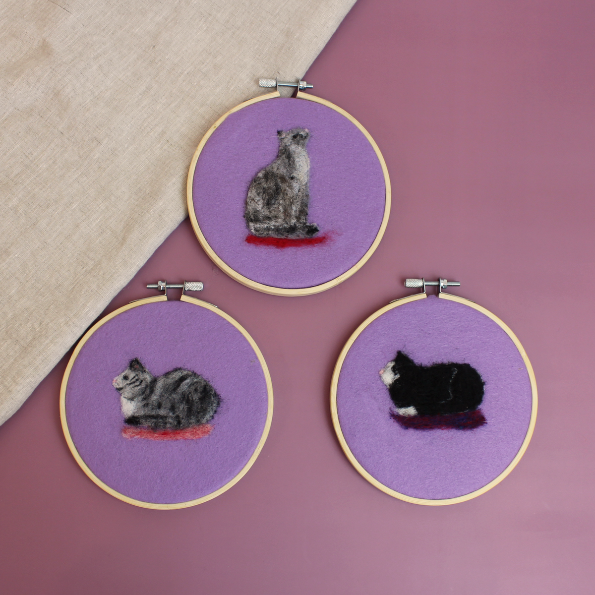 Cat Picture Needle Felt Small Kit - The Makerss
