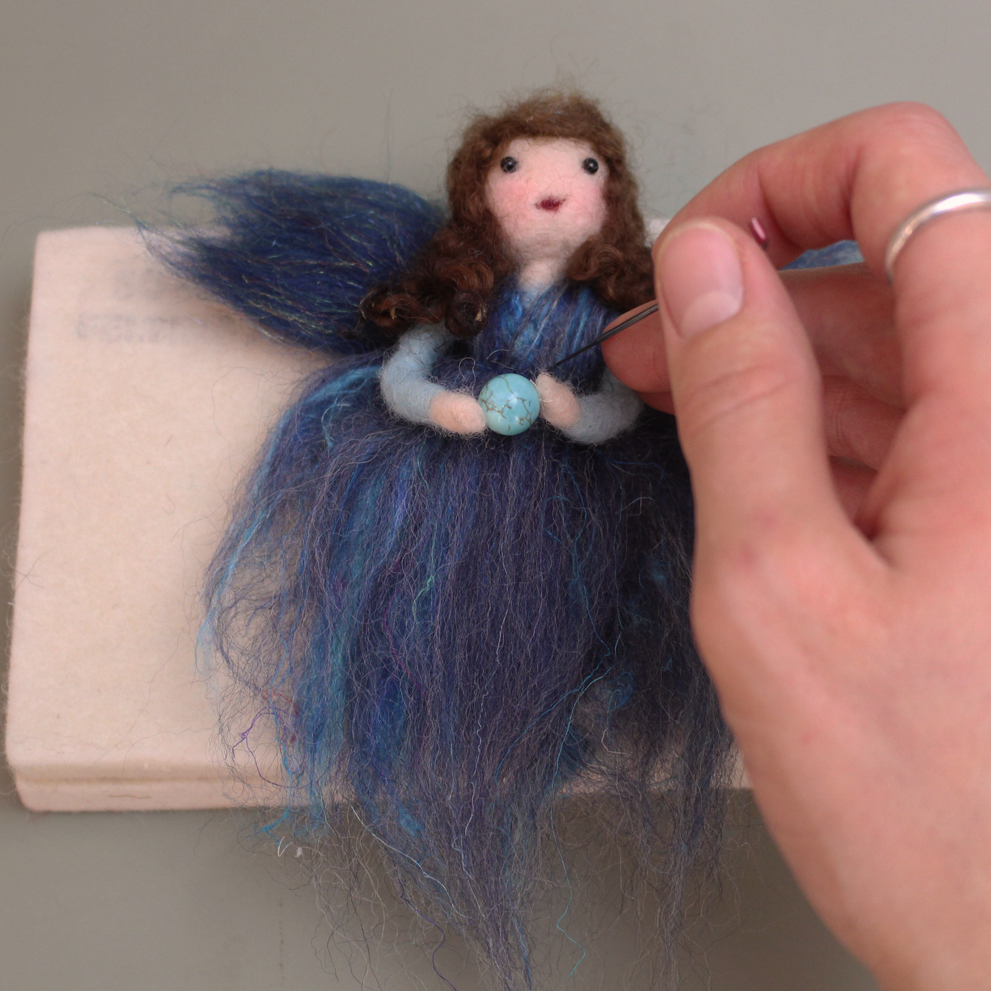 December Birthstone Turquoise Fairy Needle Felt Kit - The Makerss