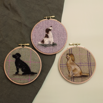 Dogs In Hoop Needle Felt Picture Kit - The Makerss