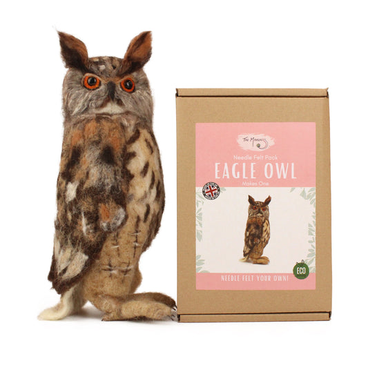 Eagle Owl Needle Felt Pack- with or without tools - The Makerss