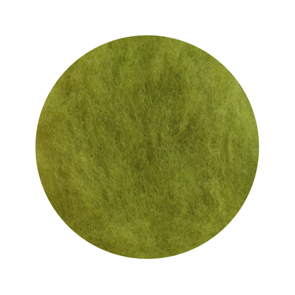 Lichen Green - dyed Mountain Sheep carded wool batts - various weights
