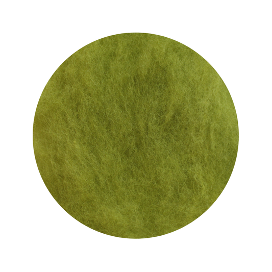 Lichen Green - dyed Mountain Sheep carded wool batts - various weights