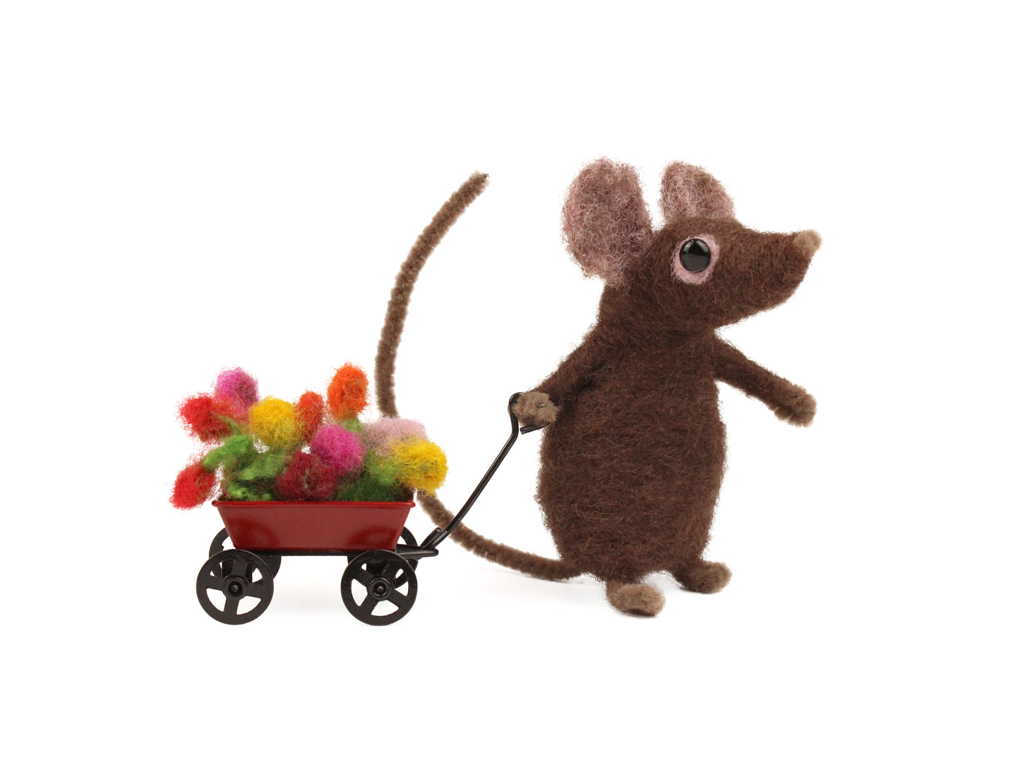 Flower Cart Mouse Small Needle Felt Kit - The Makerss