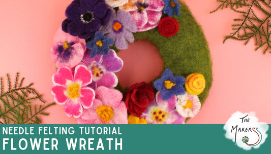 How to needle felt flowers to decorate a Flower Wreath - - YouTube Link Only - The Makerss