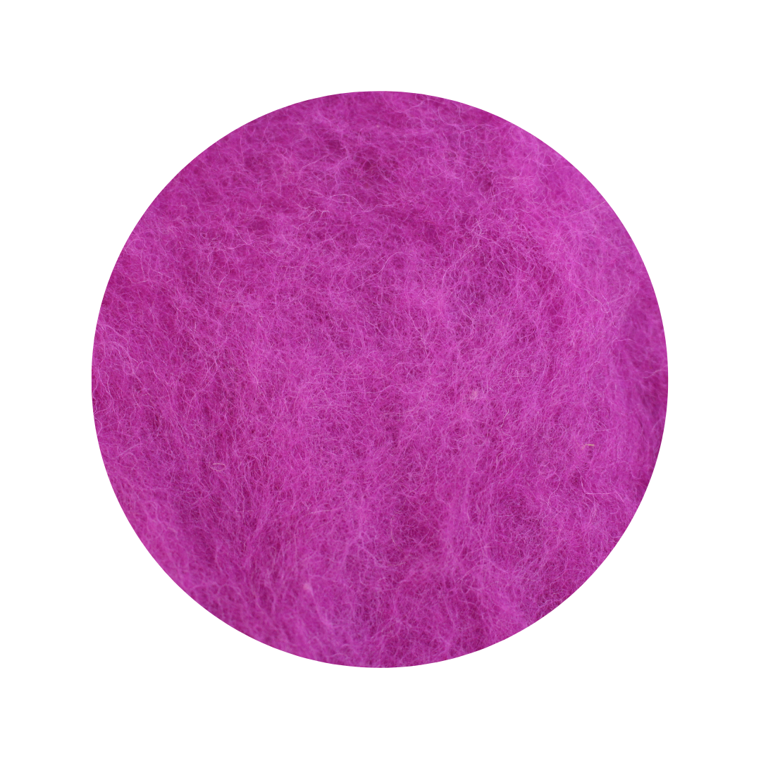 Fuchsia Pink - dyed Alp Sheep Wool Batts - various weights - The Makerss