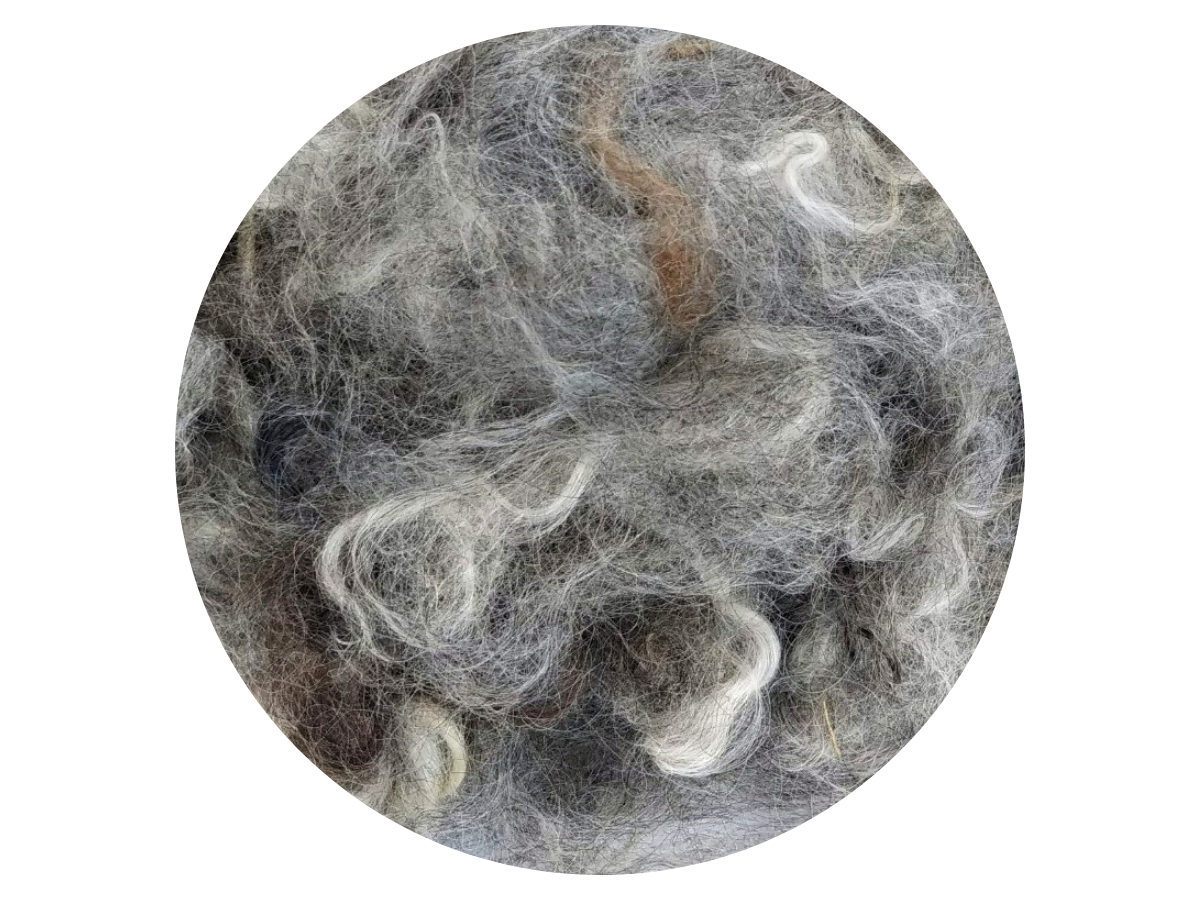 Gotland Curls handwashed - natural white and grey 12g