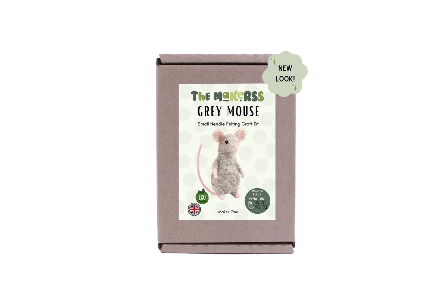Grey Mouse Small Needle Felt Kit - ready for character accessories - The Makerss