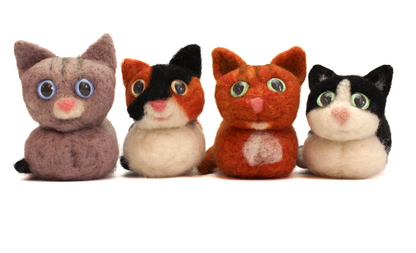 Cartoon Cat Loaf Needle Felt Small Kit - makes 1 - The Makerss