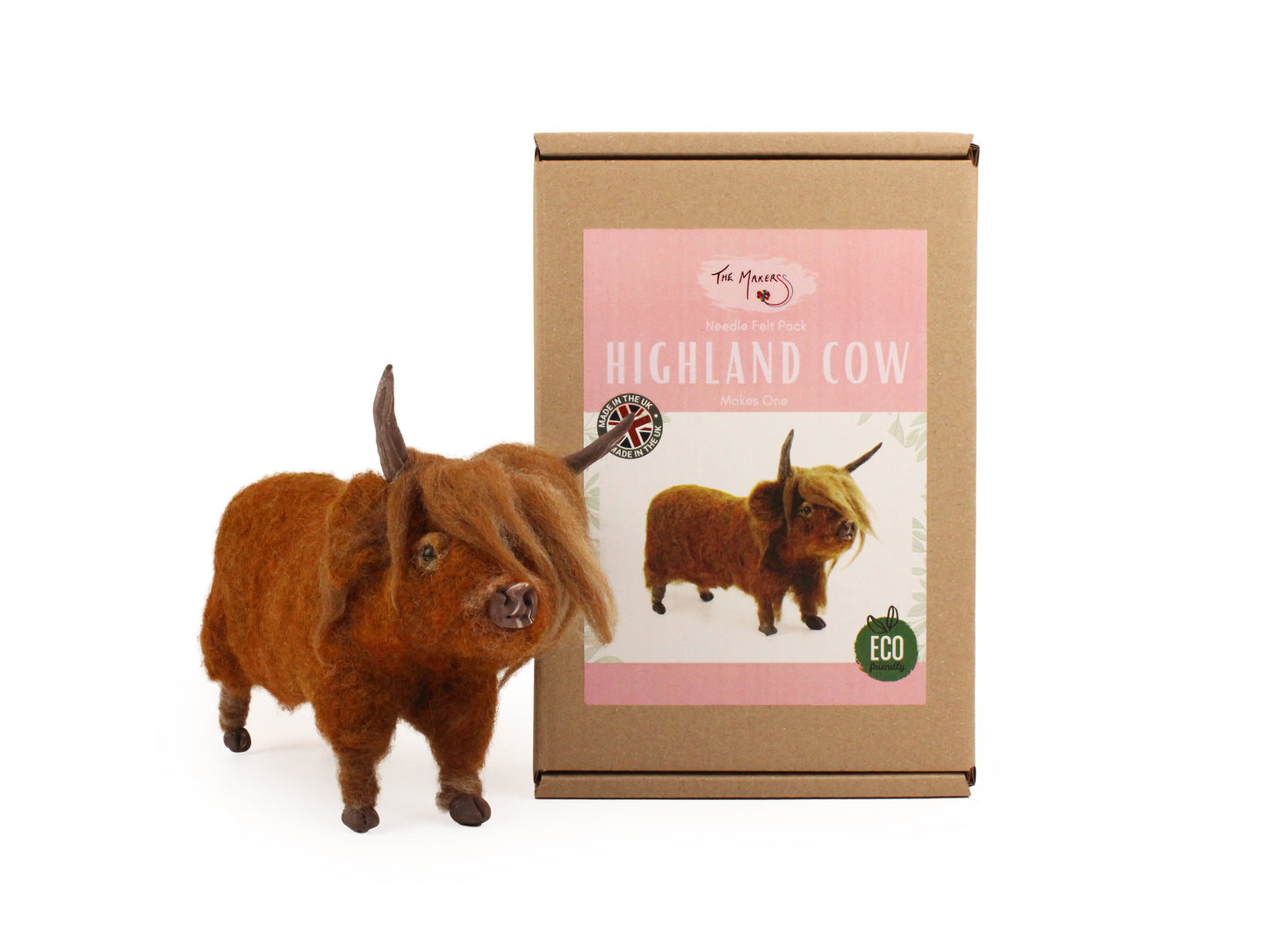 Highland Cow Needle Felt Pack - with or without tools - The Makerss