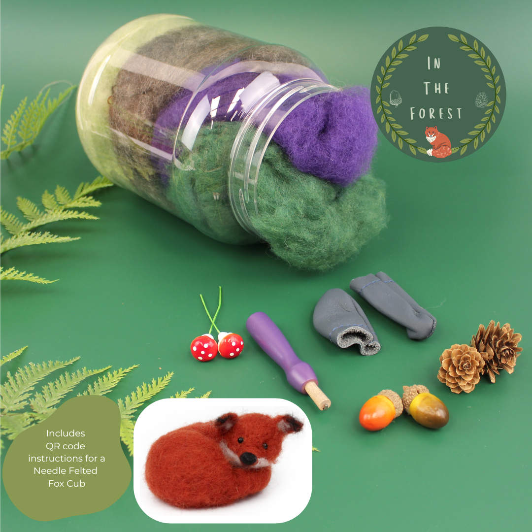 In the Forest - Wool Mix in Sweetie Jar with instructions, tools and accessories - The Makerss