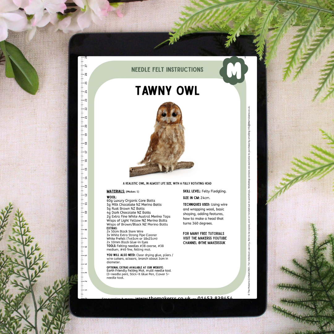 Tawny Owl Needle Felt Pack - The Makerss