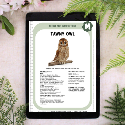 Tawny Owl Needle Felt Pack - The Makerss