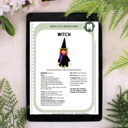 Witch Small Needle Felt Kit - The Makerss