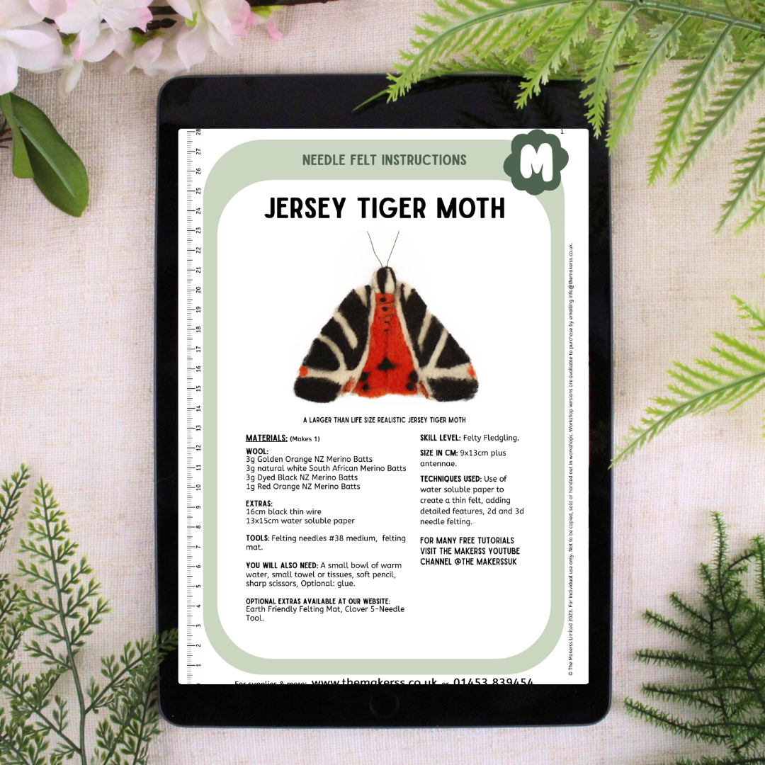 Jersey Tiger Moth Small Needle Felt Kit - The Makerss