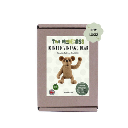 Jointed Vintage Bear Needle Felt Pack and digital Masterclass - The Makerss