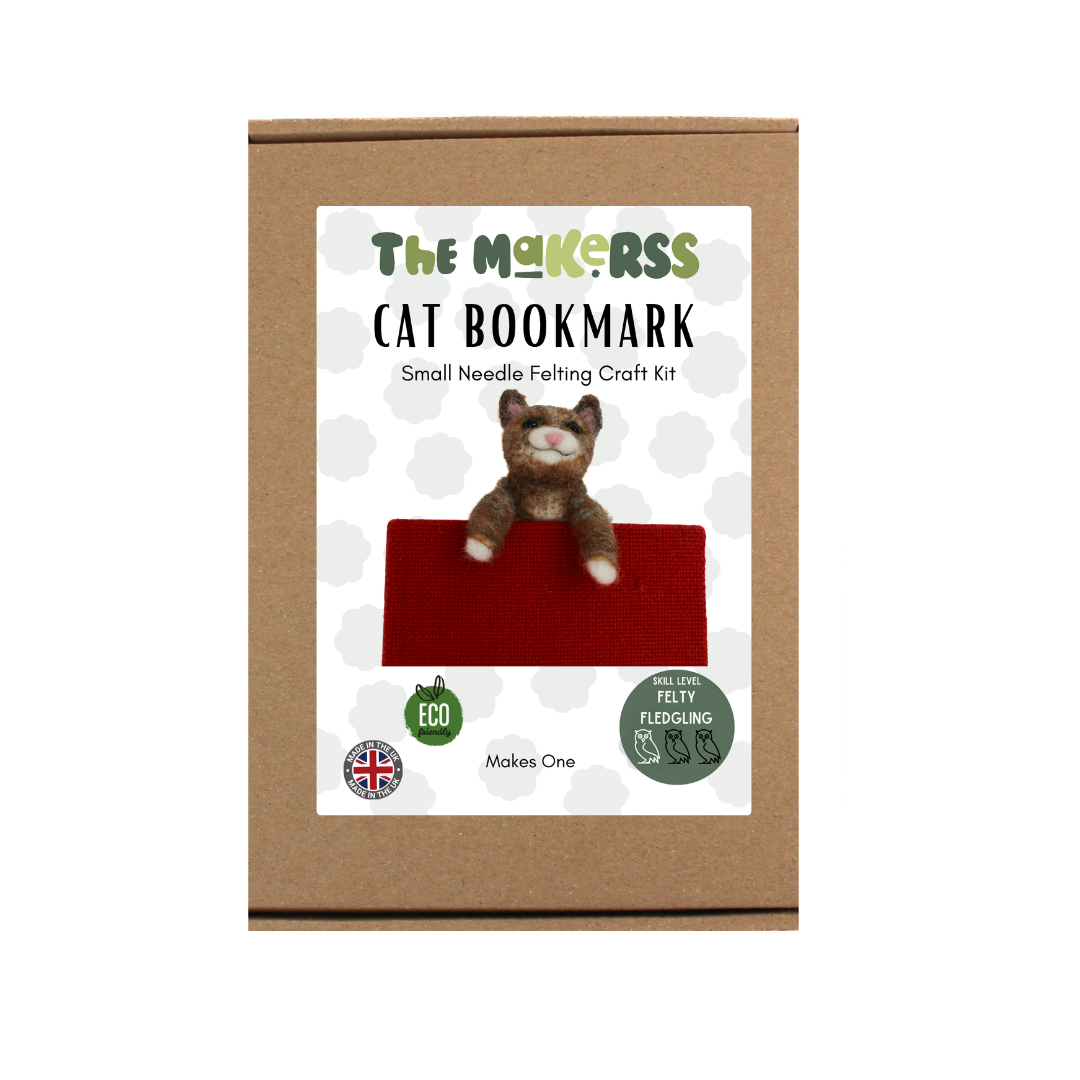 Cat Bookmark Needle Felt Small Kit - makes 1 - The Makerss