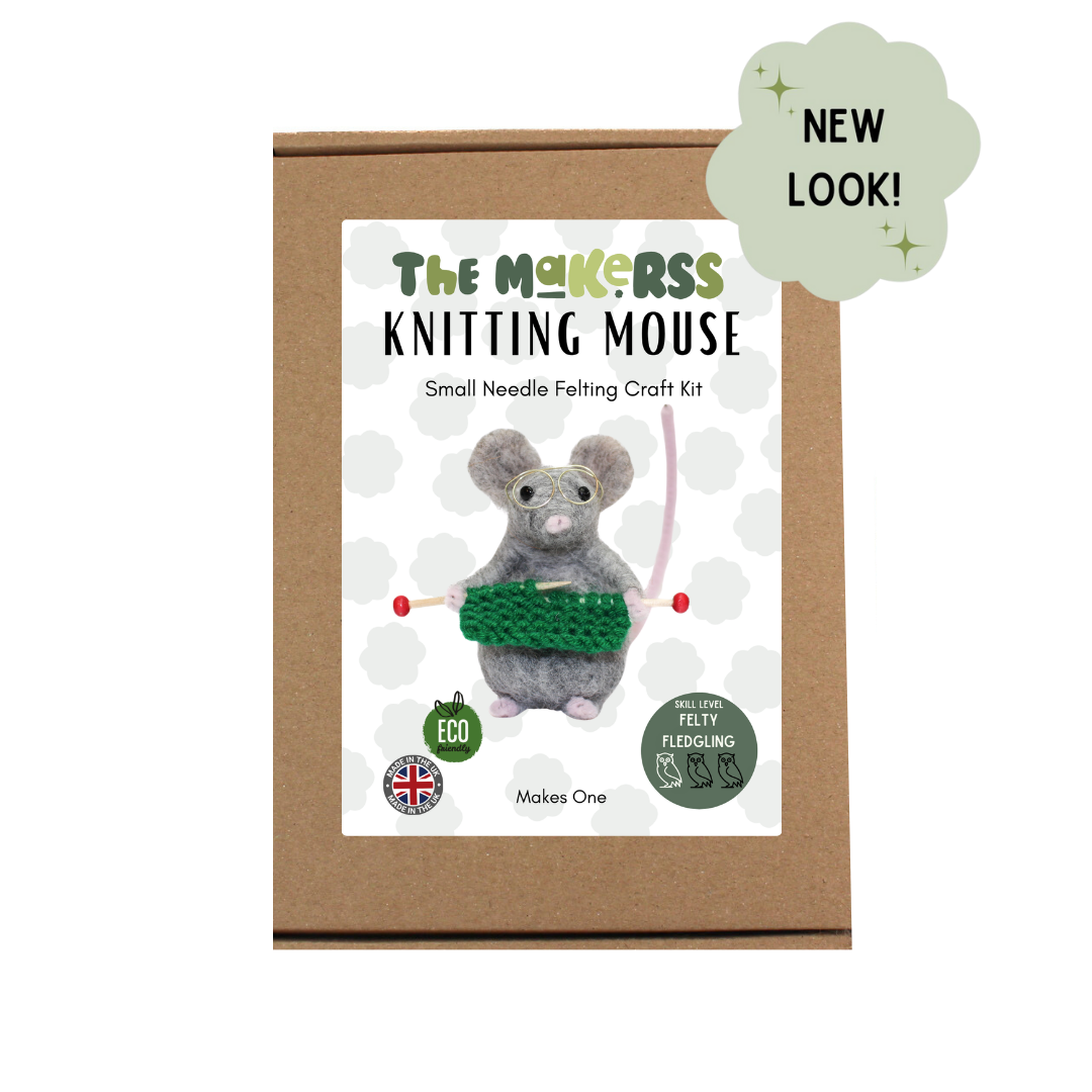 Special Edition Green Knitting Mouse Small Needle Felt Kit