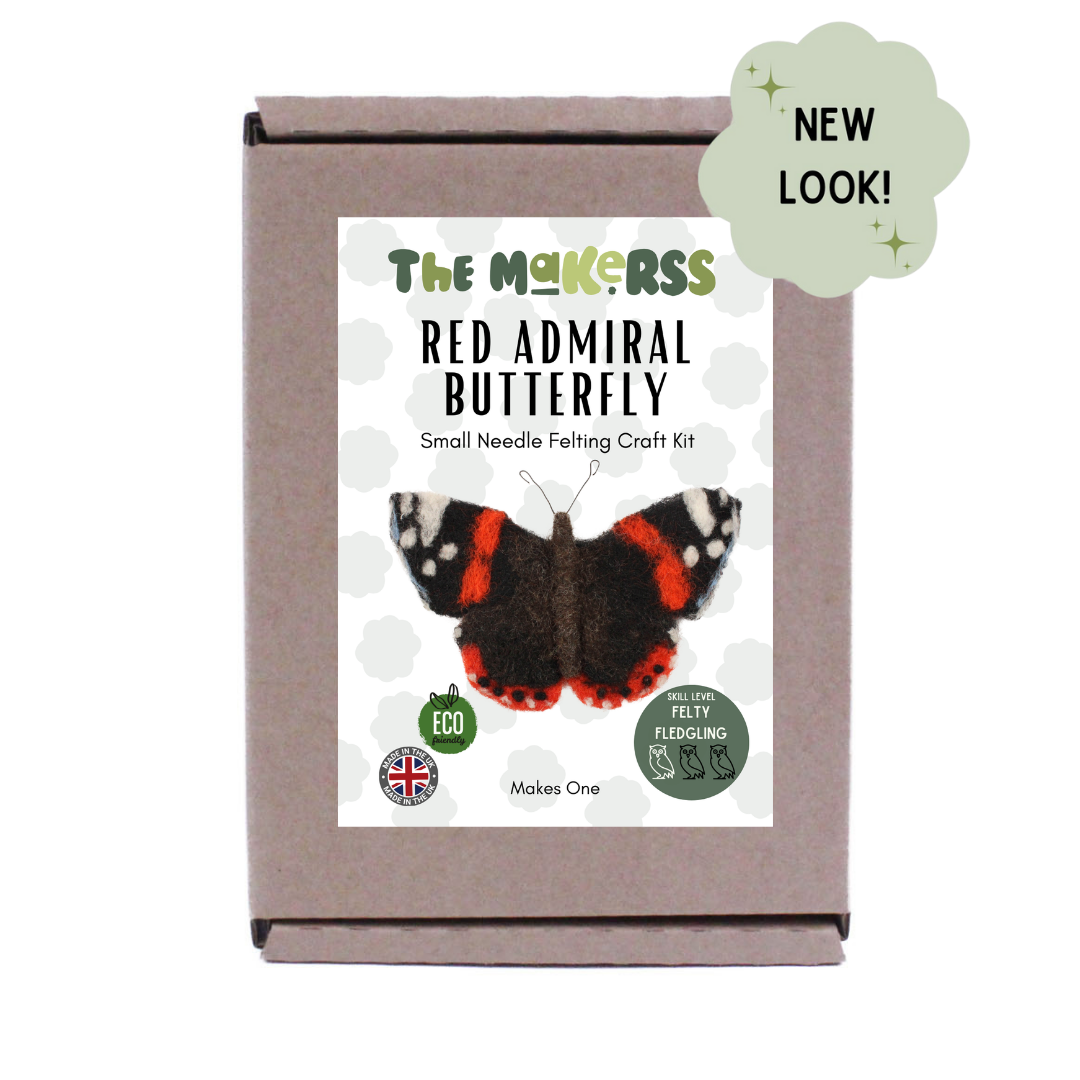 Red Admiral Butterfly Small Needle Felt Kit - The Makerss