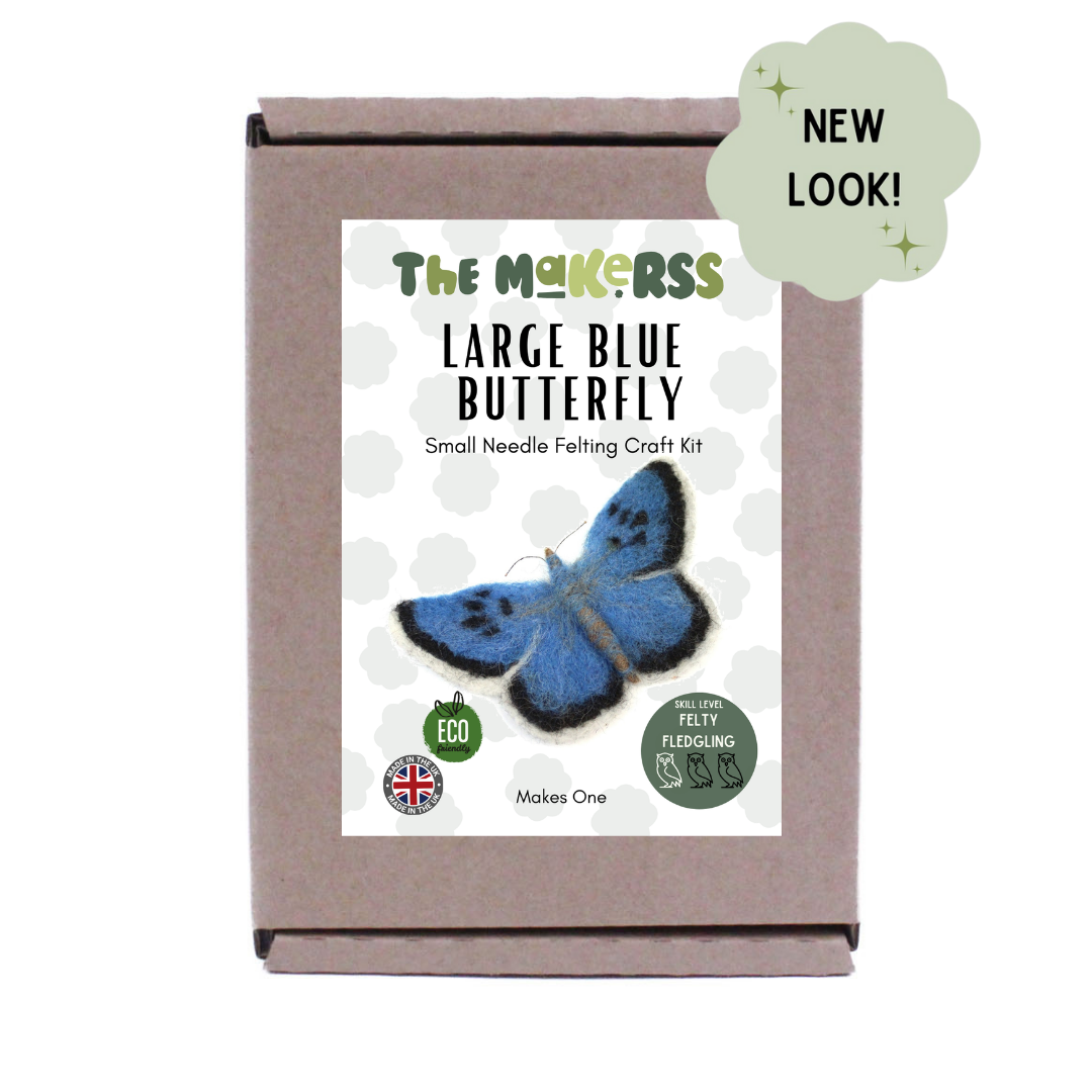 Large Blue Butterfly Small Needle Felt Kit - The Makerss