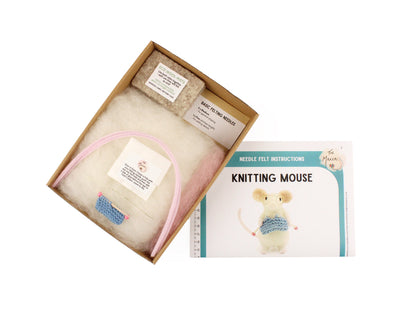 Knitting Mouse Small Needle Felt Kit - The Makerss