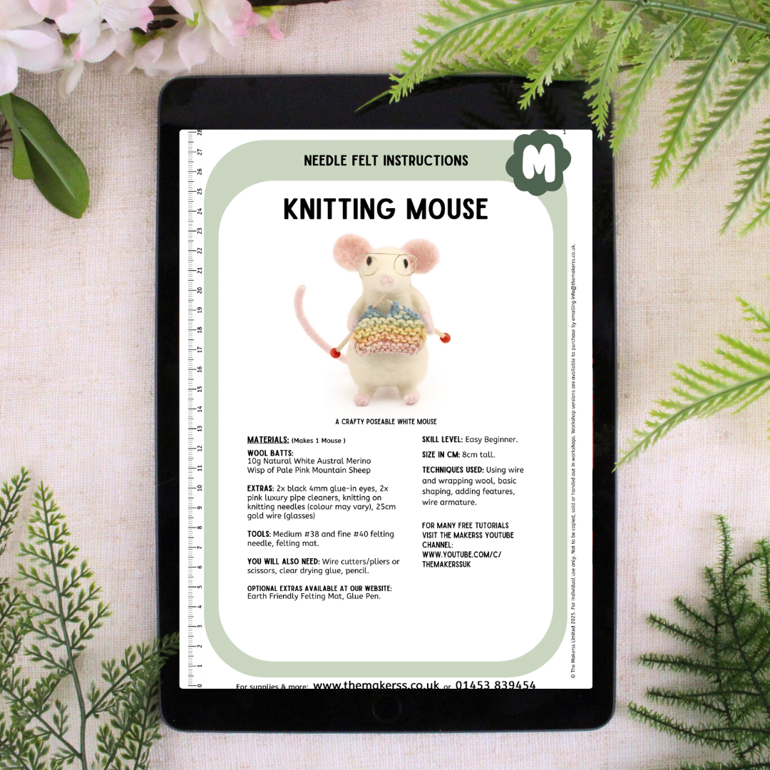 Knitting Mouse Small Needle Felt Kit - The Makerss