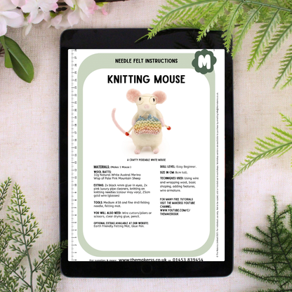 Knitting Mouse Small Needle Felt Kit - The Makerss